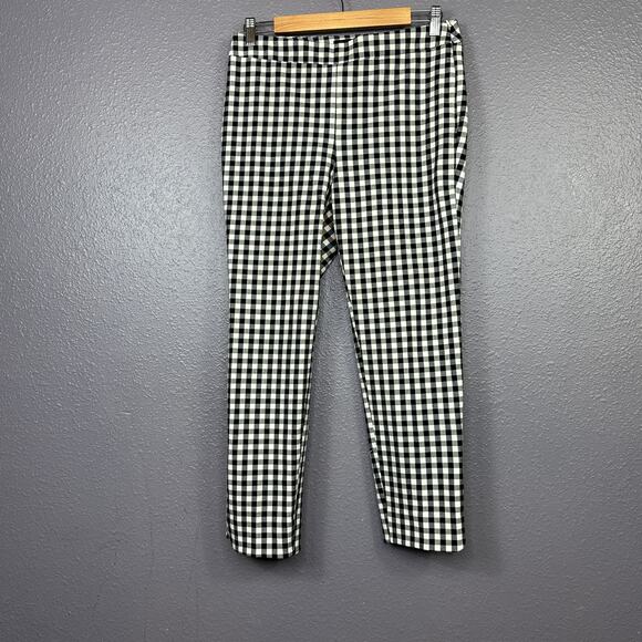 Talbots Chatham Crop Ankle Pants.Size 4P Petite BlackWhite Gingham NEW - Picture 1 of 6